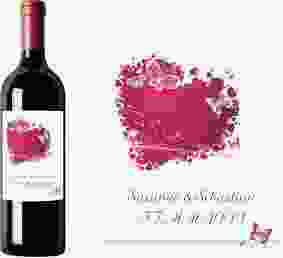 Weinflaschenetikett Hochzeit Mailand Etikett Weinflasche 4er Set pink