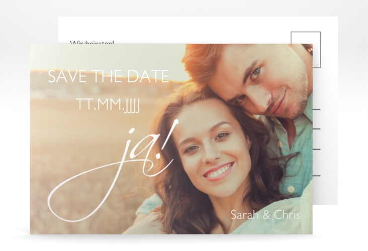Save the Date-Postkarte Clarity A6 Postkarte weiss