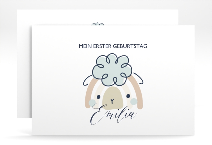 Einladungskarte Kindergeburtstag Minimalistic A6 Karte quer