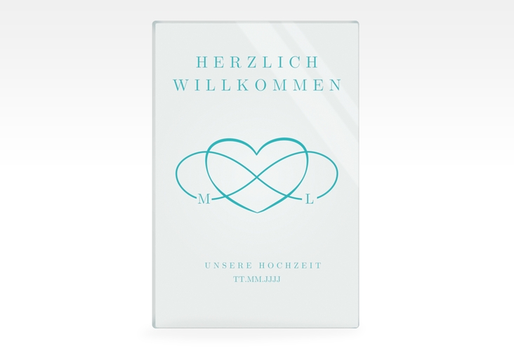 Willkommensschild Acryl Infinity 40 x 60 cm Acryl tuerkis