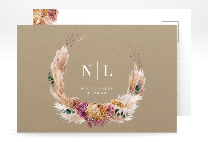 Save the Date-Postkarte Bohochic A6 Postkarte hochglanz