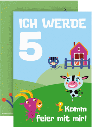 Einladungskarte Kindergeburtstag "Bauernhof"