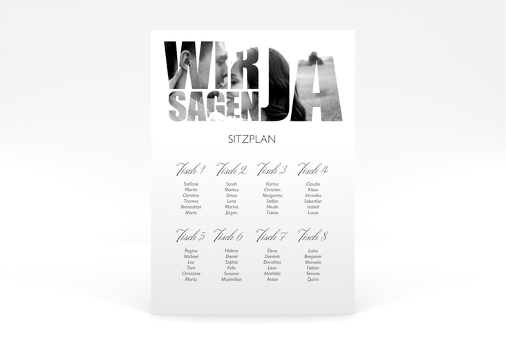Sitzplan Poster Hochzeit Letters 50 x 70 cm Poster