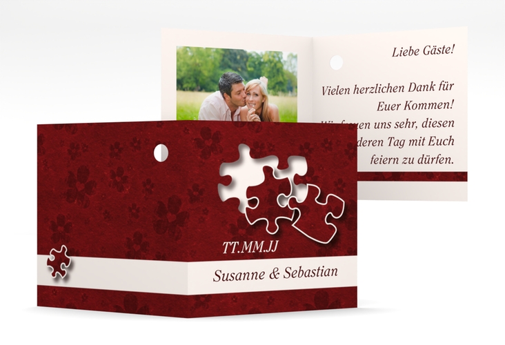 Geschenkanhänger Hochzeit Ravensburg Geschenkanhänger 10er Set rot hochglanz mit zwei Puzzleteilen