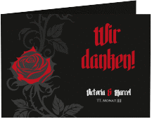 Danksagungskarte Hochzeit "Red Rose"
