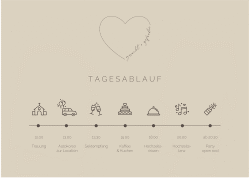 Klick: Details zu Tagesablauf Poster Hochzeit "Lebenstraum" anzeigen Tagesablauf Poster Hochzeit Lebenstraum 70 x 50 cm Poster beige