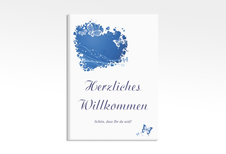 Willkommensschild Leinwand Mailand 50 x 70 cm Leinwand blau