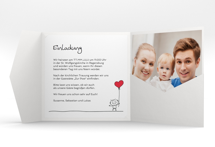 Hochzeitseinladung Family Pocketfold hochglanz