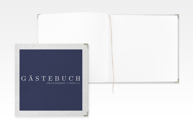 Gästebuch Selection Hochzeit Simply Leinen-Hardcover blau