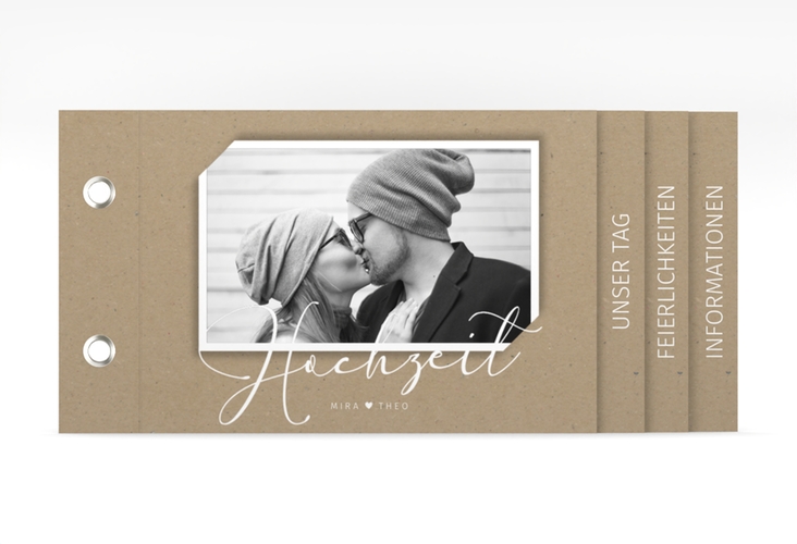 Hochzeitseinladung Crafty Booklet Kraftpapier