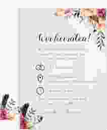 Acryl-Hochzeitseinladung "Flowers" Acrylkarte + Deckblatt hoch weiss mit Aquarell-Blumen