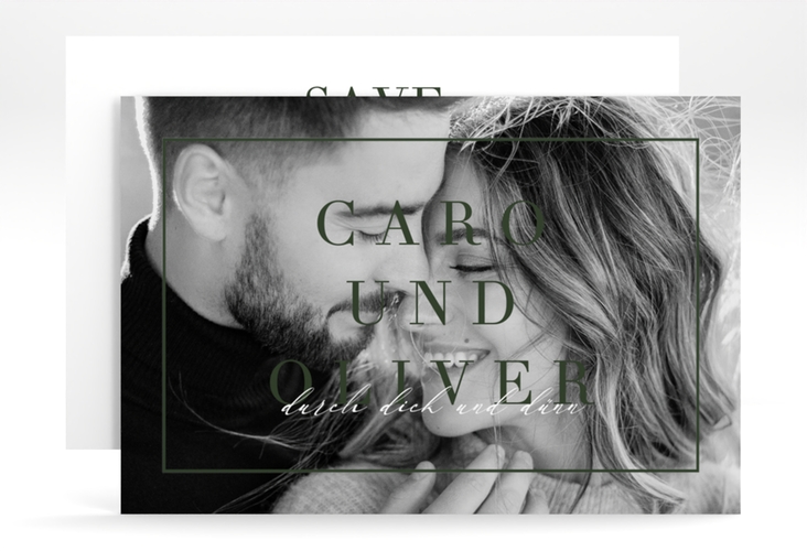 Save the Date-Karte Moment A6 Karte quer gruen hochglanz