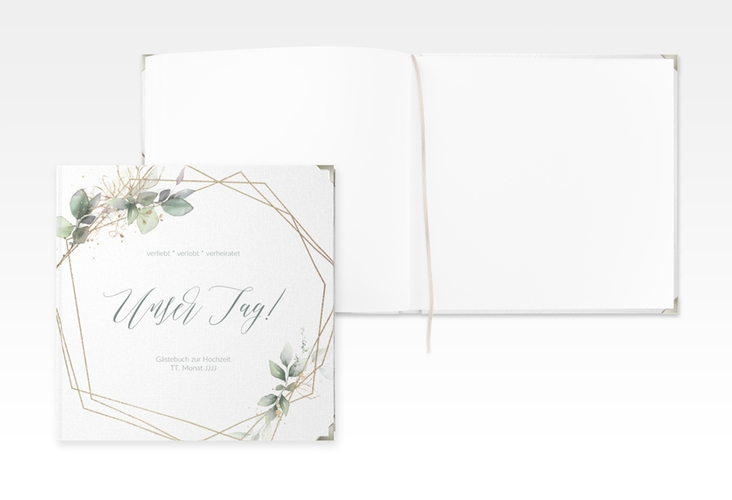 Gästebuch Selection Hochzeit Greenish Leinen-Hardcover gruen