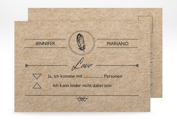 Antwortkarte Hochzeit Colorado A6 Postkarte Kraftpapier