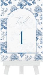 Tischnummer Hochzeit "Blue Floral"