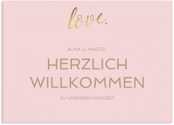 Klick: Details zu Willkommensschild Leinwand "Glam" anzeigen Willkommensschild Leinwand Glam 70 x 50 cm Leinwand rosa