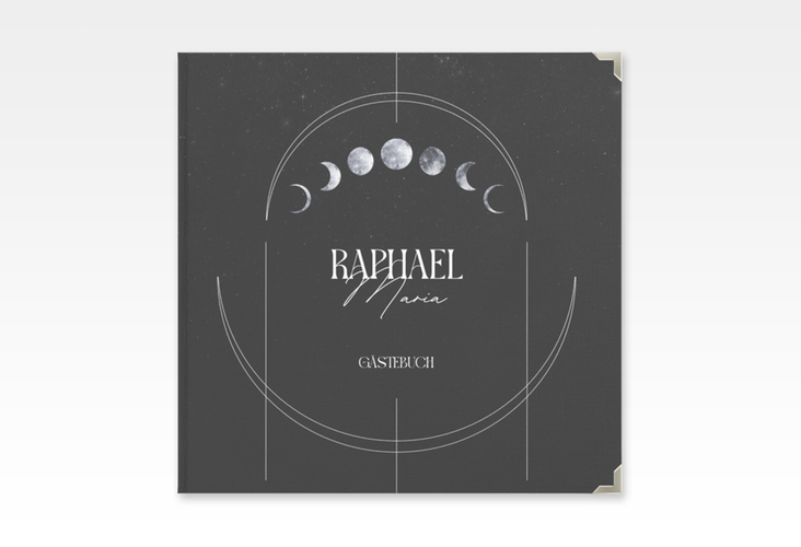 Gästebuch Selection Hochzeit Mondphase Leinen-Hardcover schwarz