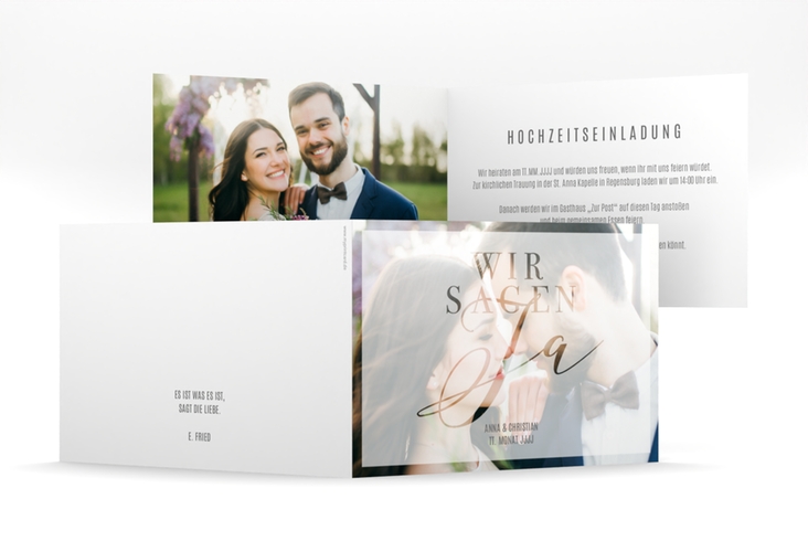 Hochzeitseinladung Amazing mittlere Klappkarte quer