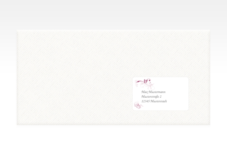 Empfängeretikett Hochzeit Palma 63,5 x 38,1 mm pink