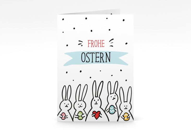 Osterkarte Hasenbande A6 Klappkarte hoch