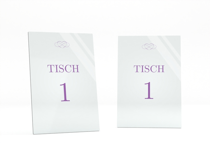 Tischnummer Acryl Hochzeit Infinity Tischaufsteller Acryl lila
