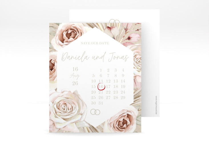 Save the Date-Kalenderblatt Bohorose Kalenderblatt-Karte hochglanz