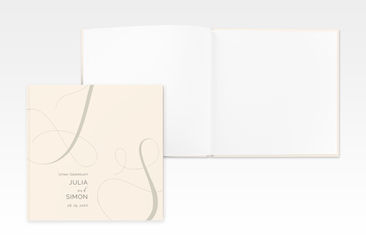 Gästebuch Creation Eheschließung 20 x 20 cm, Hardcover beige