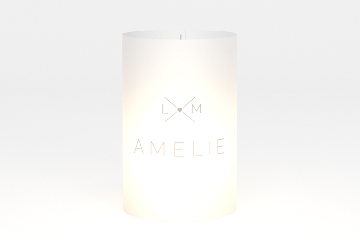 Windlicht Hochzeit Initials Windlicht grau mit Initialen im minimalistischen Design