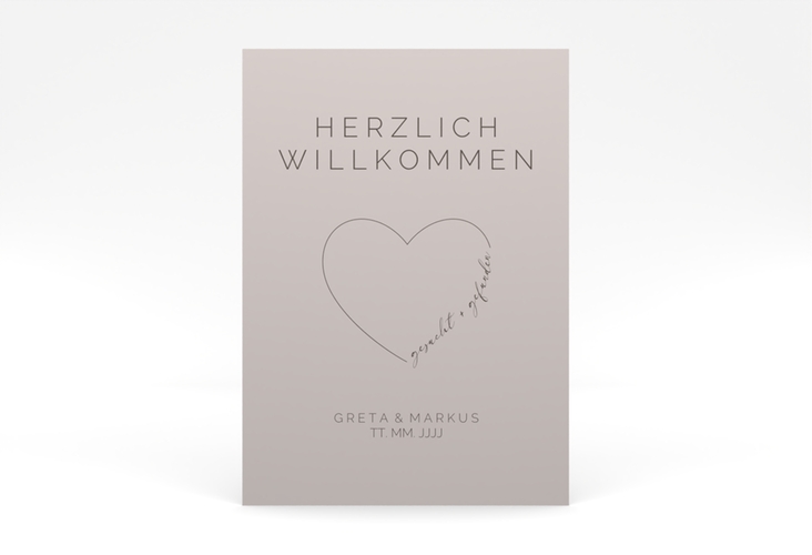Willkommensschild Poster Lebenstraum 50 x 70 cm Poster grau