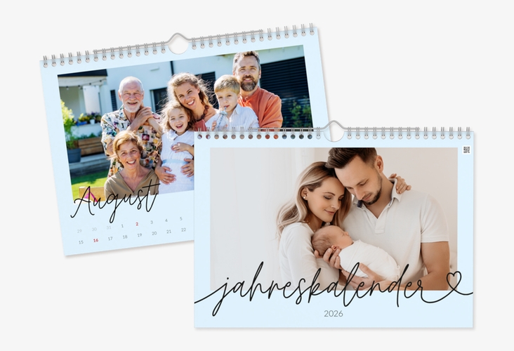 Wandkalender A4 Querformat Jahresgefühle A4 quer blau