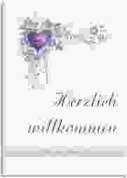 Willkommensschild Leinwand "Triest" 50 x 70 cm Leinwand lila
