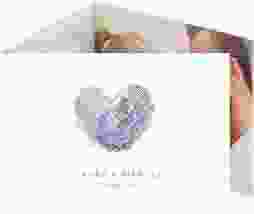 Hochzeitseinladung Fingerprint A6 Doppel-Klappkarte lila schlicht mit Fingerabdruck-Motiv