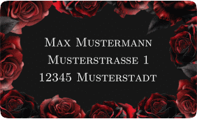 Empfängeretikett Hochzeit "Gothic Rose"