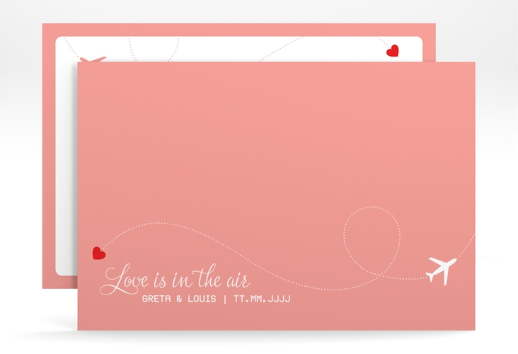 Save the Date-Karte Weddingpass A6 Karte quer rosa