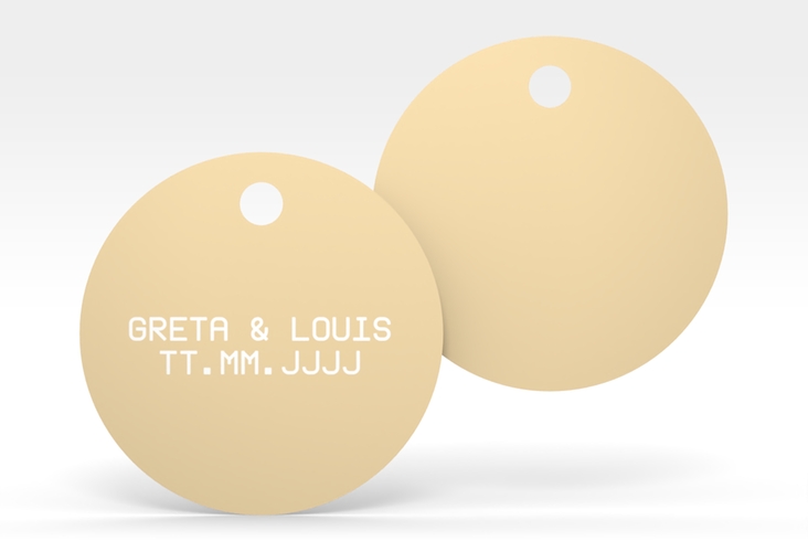 Geschenkanhänger Hochzeit Weddingpass Geschenkanhänger, rund beige
