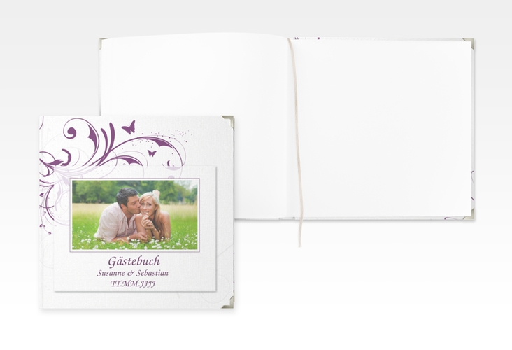 Gästebuch Selection Hochzeit Palma Leinen-Hardcover lila