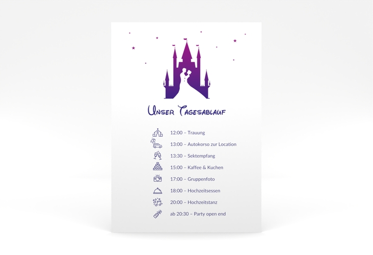 Tagesablauf Poster Hochzeit Castle 50 x 70 cm Poster