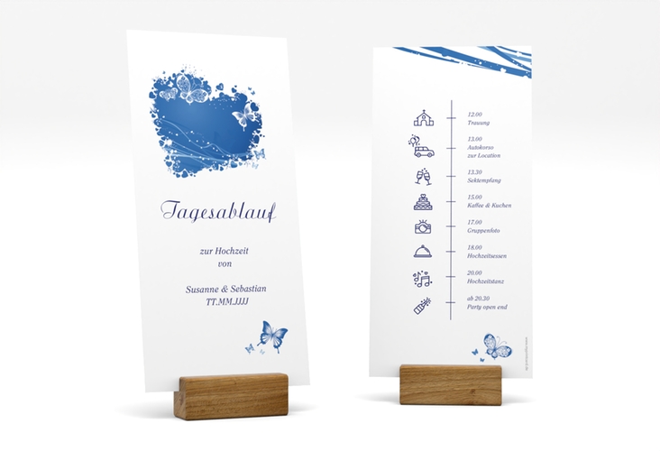 Tagesablauf Hochzeit Mailand lange Karte hoch blau
