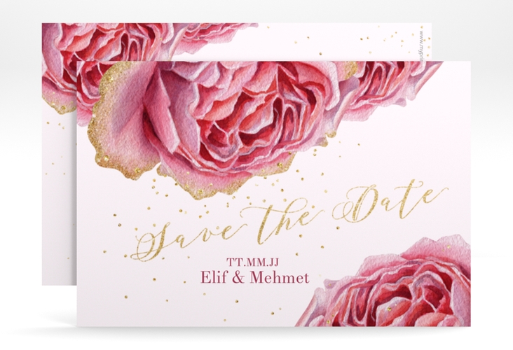 Save the Date-Karte Cherie A6 Karte quer gold