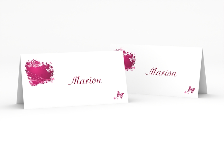 Tischkarte Hochzeit Mailand Tischkarten pink hochglanz