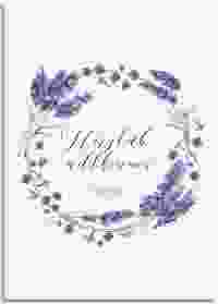 Willkommensschild Leinwand "Lavendel" 50 x 70 cm Leinwand weiss