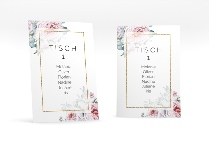 Tischaufsteller Hochzeit Embrace Tischaufsteller weiss hochglanz
