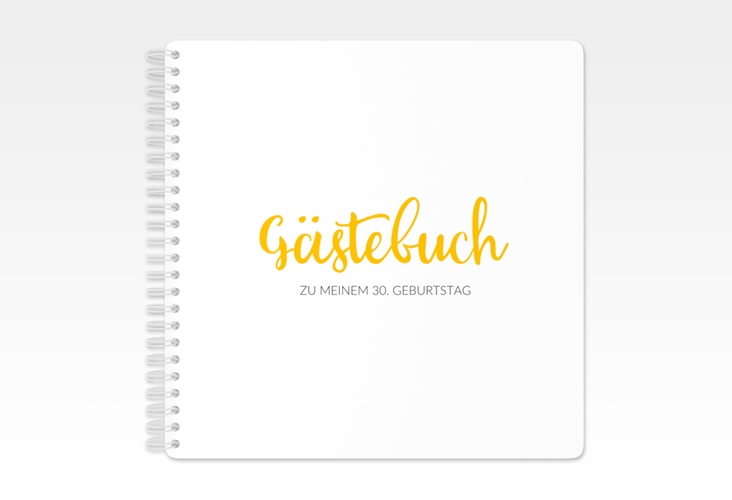Gästebuch Geburtstag Handwriting Ringbindung gelb