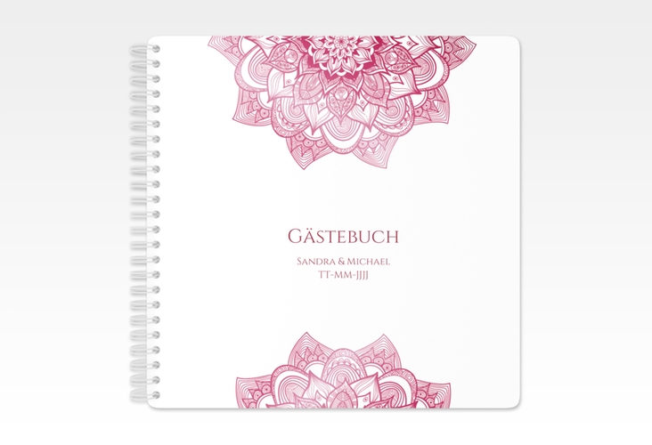 Gästebuch Hochzeit Delight Ringbindung pink