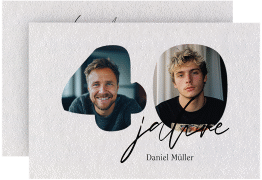 Einladung 40. Geburtstag Jahrzehnte A6 Karte quer weiss