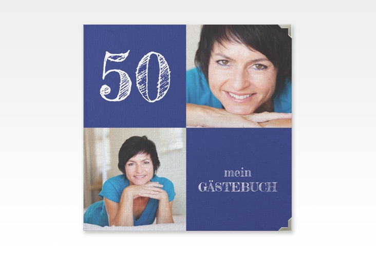 Gästebuch Selection Geburtstag Lebensfreude Leinen-Hardcover blau