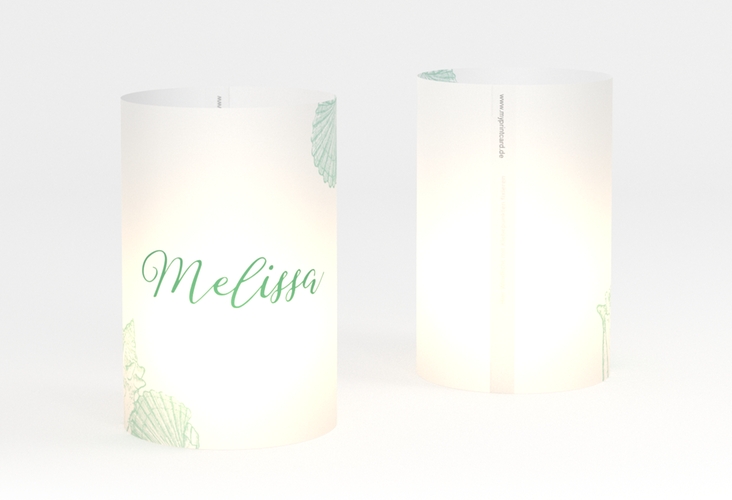 Windlicht Hochzeit Muschelreich Windlicht mint