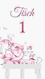 Tischnummer Hochzeit Lilly Tischaufsteller pink