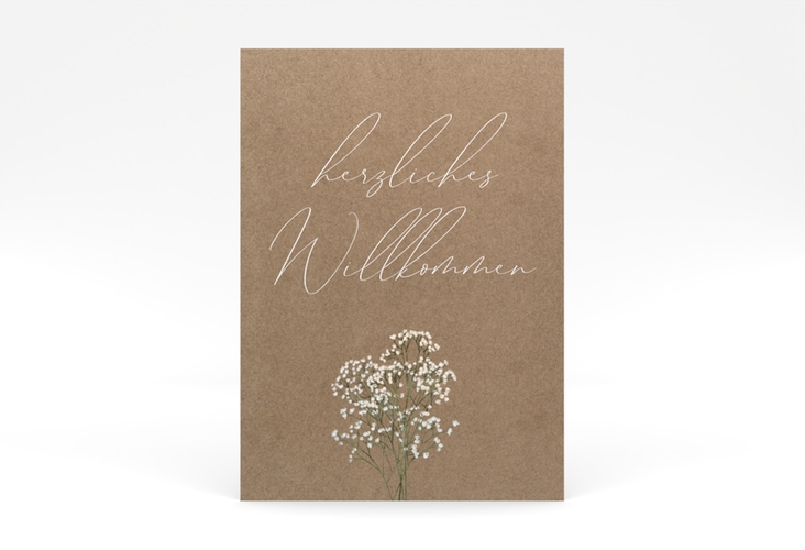 Willkommensschild Poster Schleierkraut 50 x 70 cm Poster Kraftpapier