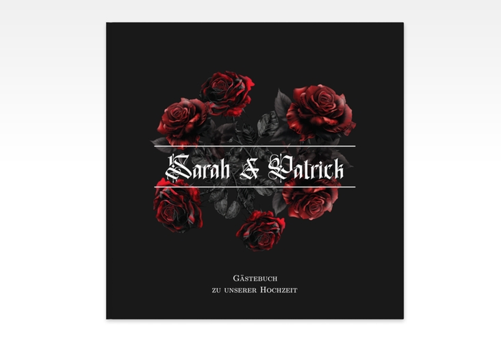 Gästebuch Creation Hochzeit Gothic Rose 20 x 20 cm, Hardcover schwarz